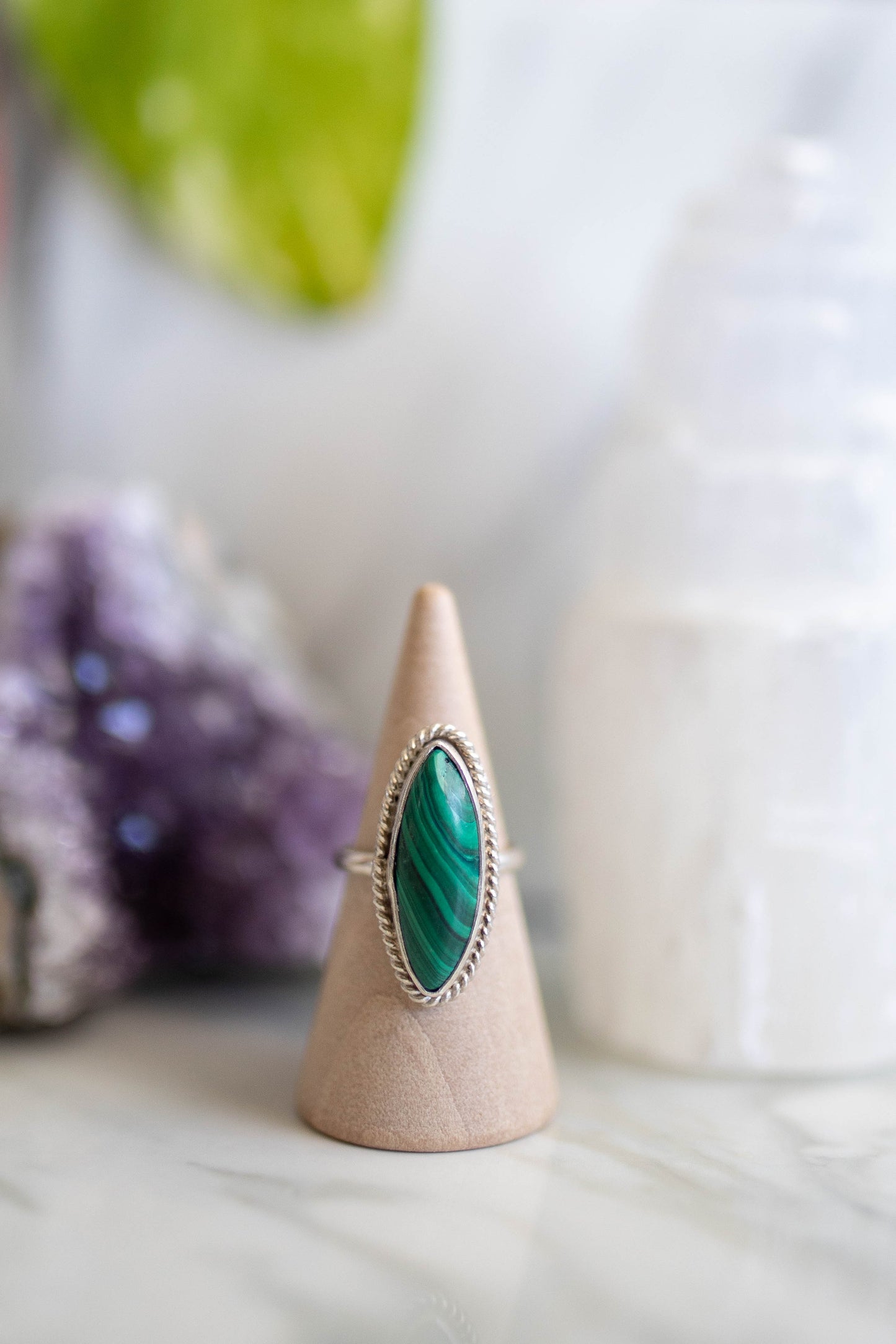 Large Malachite Ring - Size 5.5