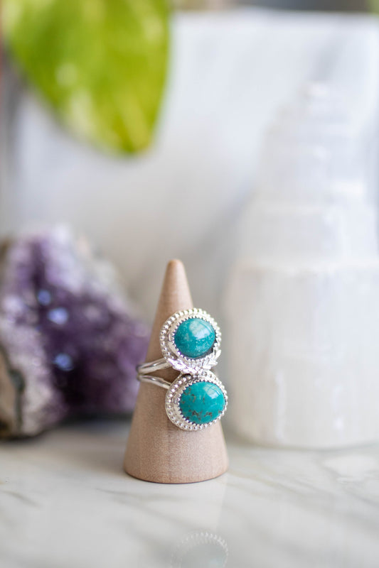 Turquoise Rose Ring - Size 6