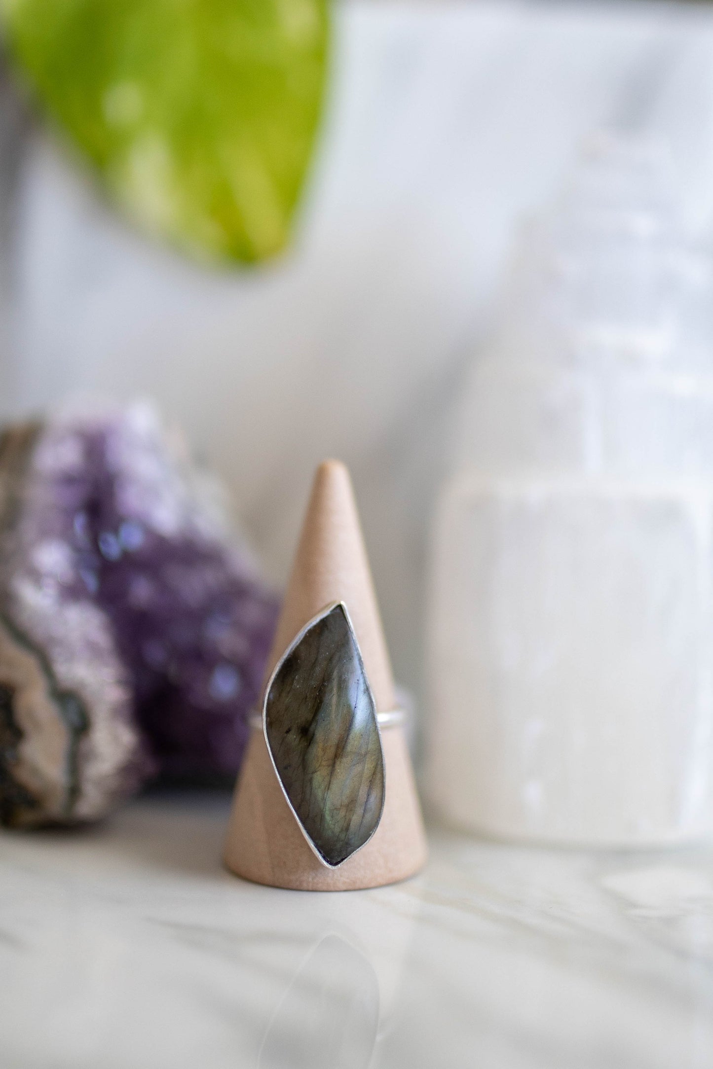 Large Labradorite Ring - Size 8