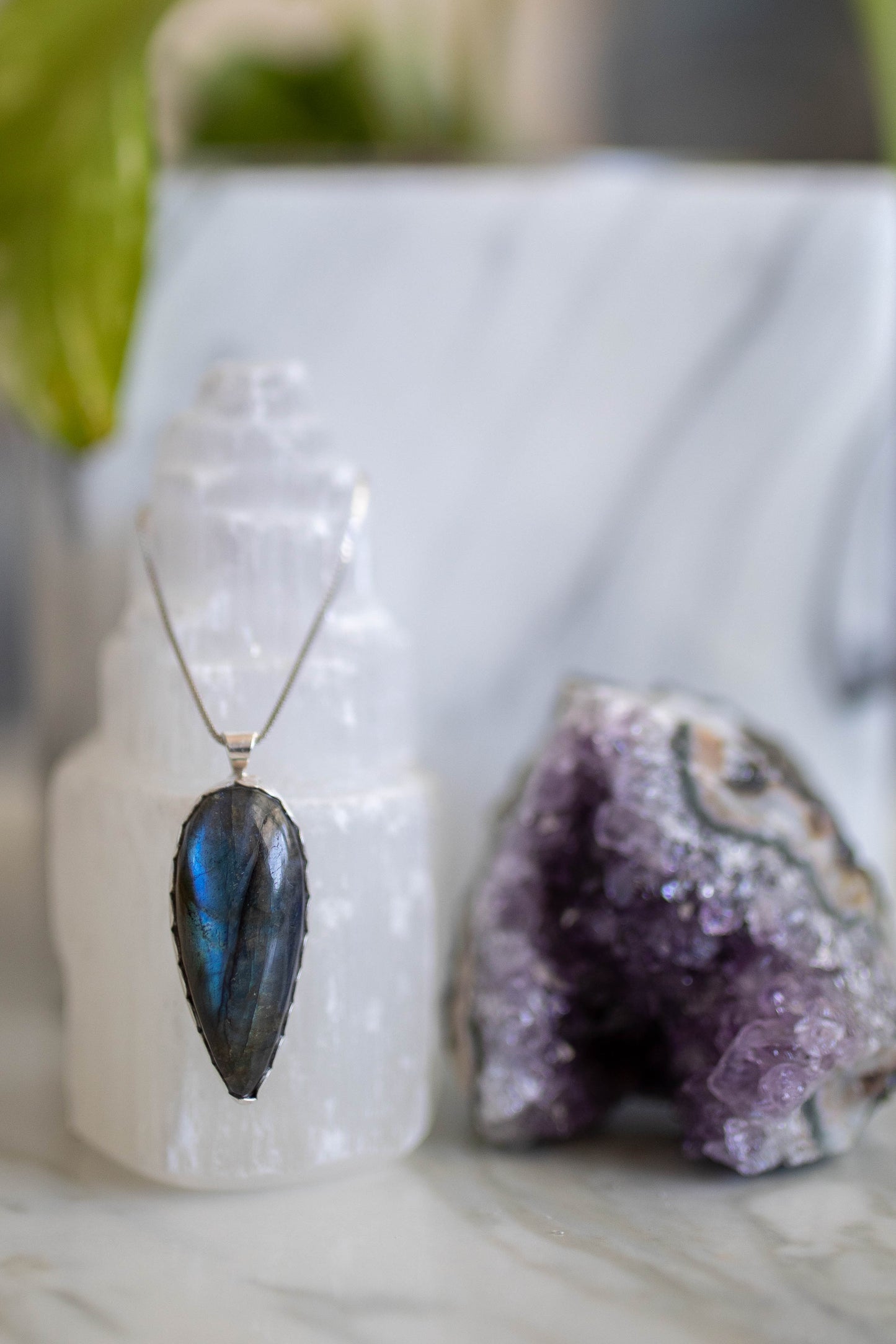 Large Labradorite Necklace Pendant