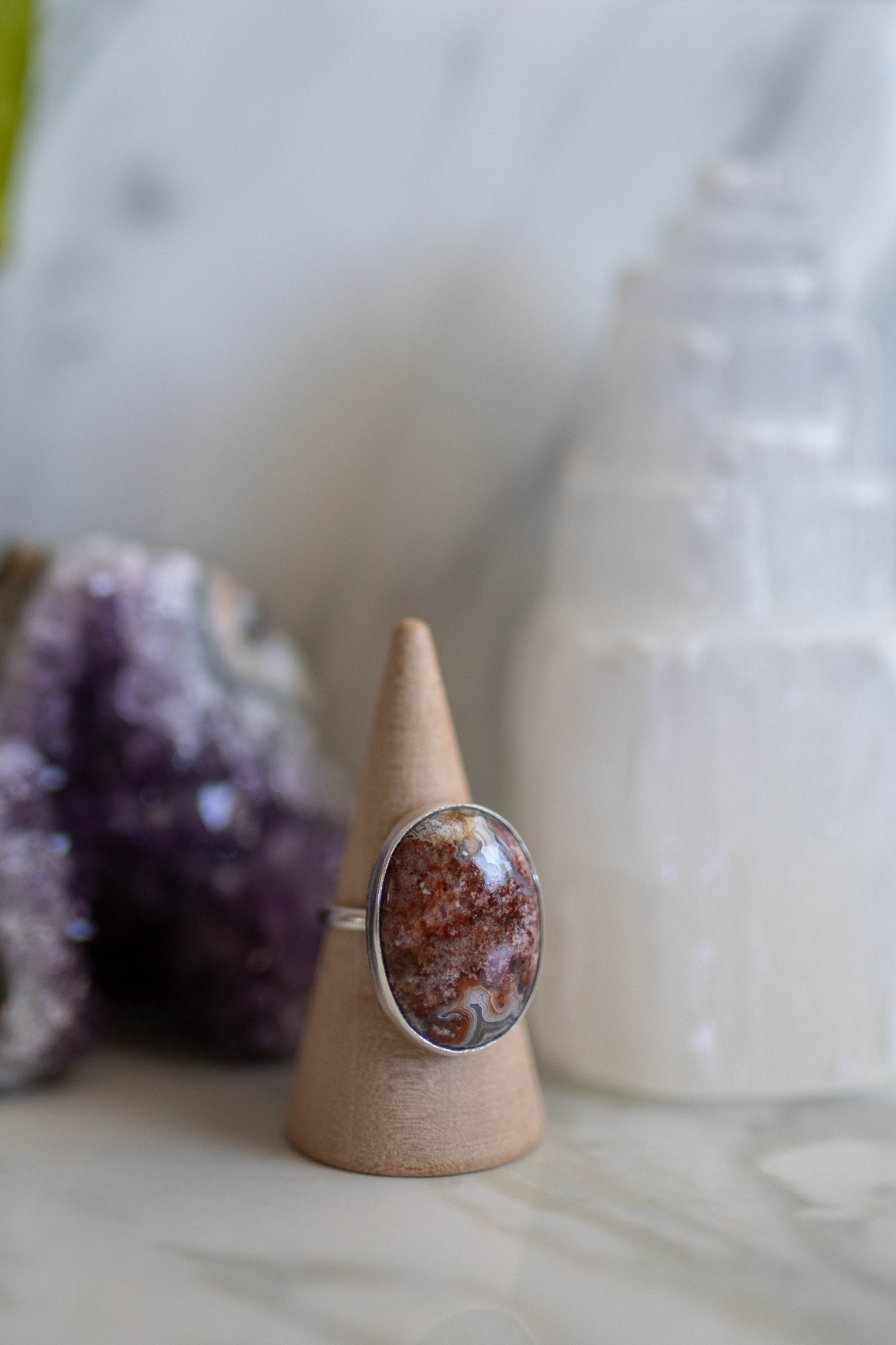 Crazy Lace Agate Ring - Size 6.5