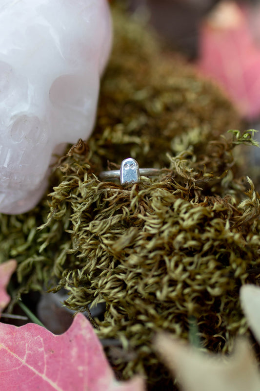 Tiny Ghosty Stacker Ring - Sterling Silver - Made to Order