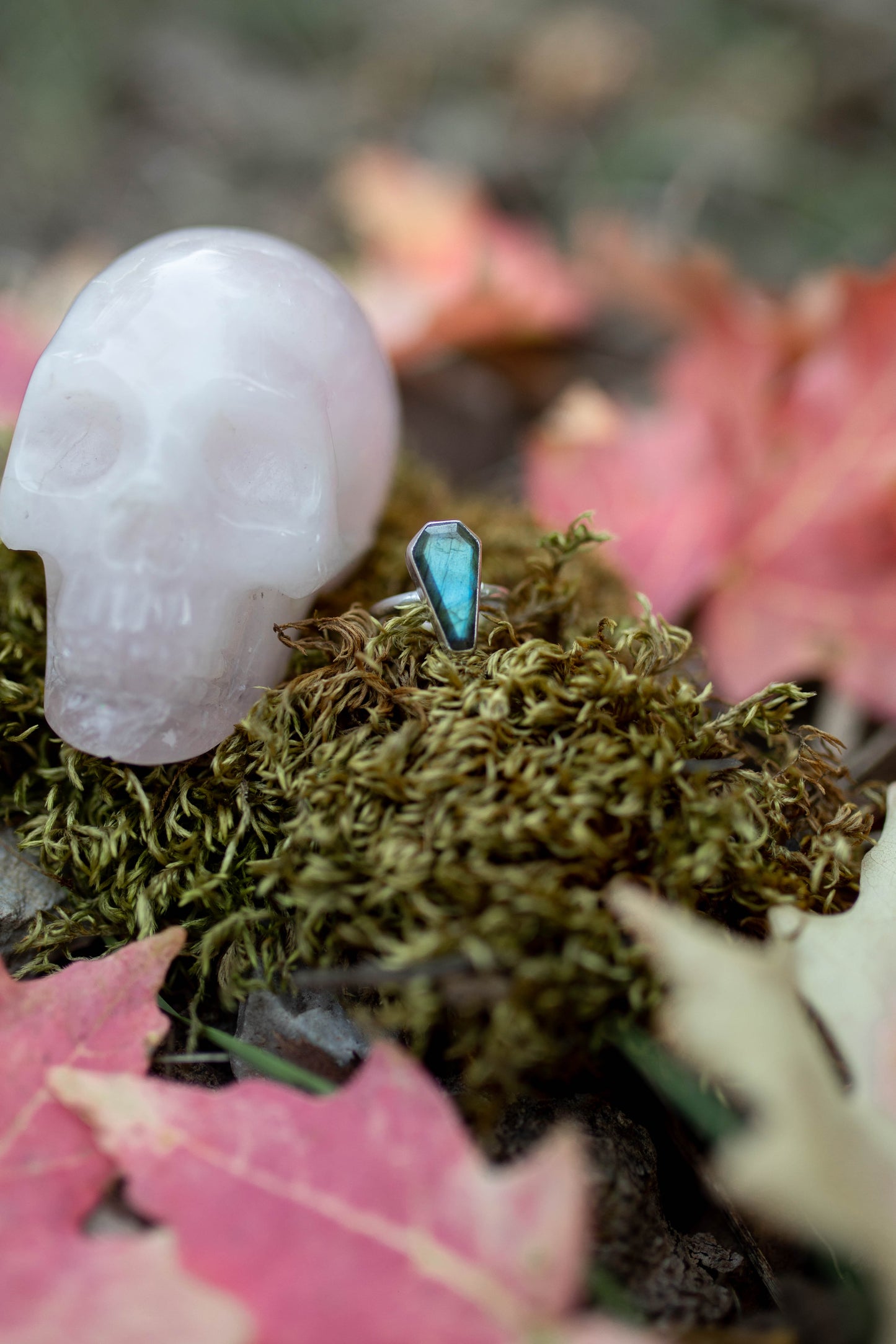 Spooky Labradorite Coffin Ring - Made to Order