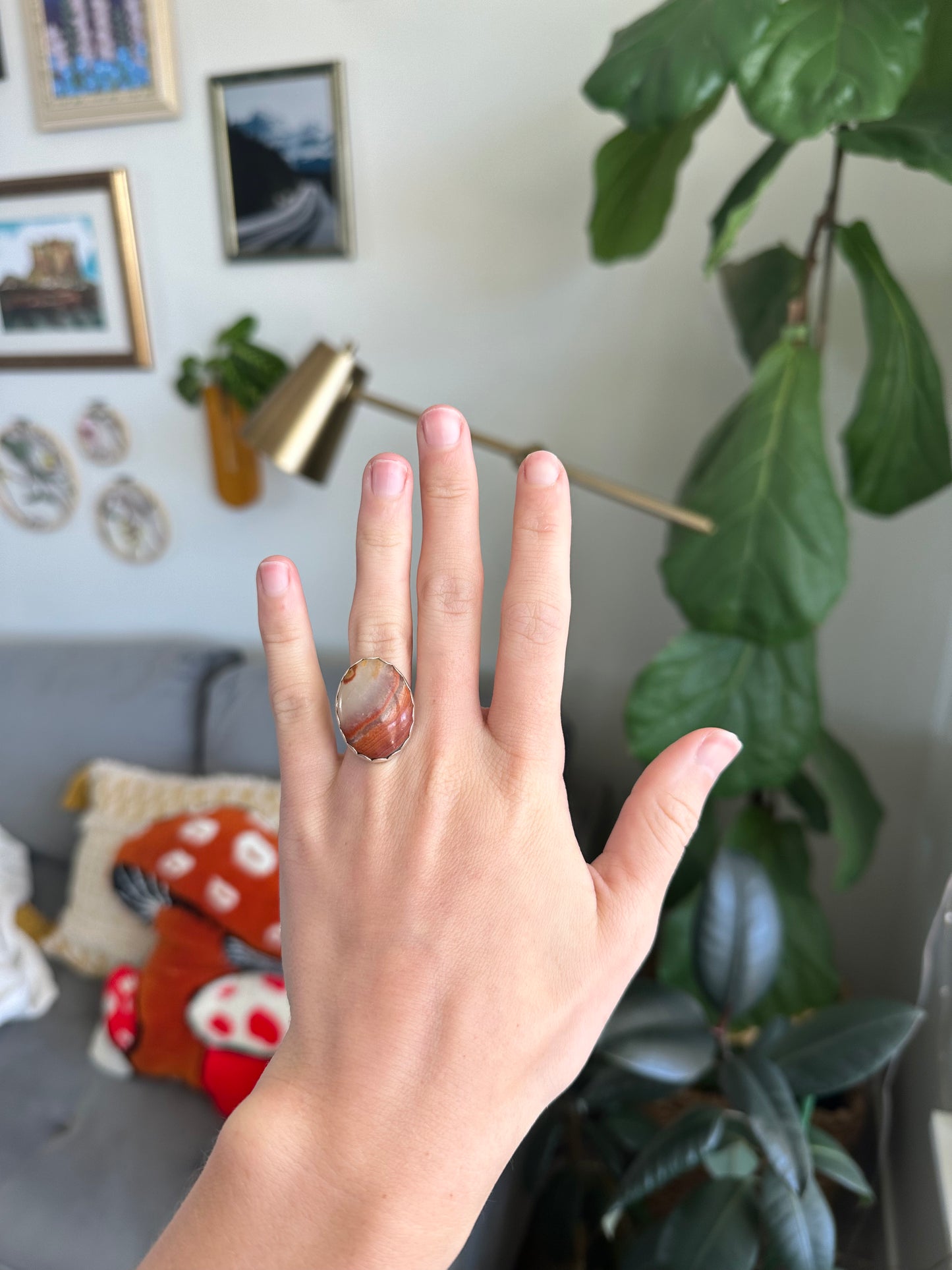 Crazy Lace Agate and Jasper Ring - Size 5.25