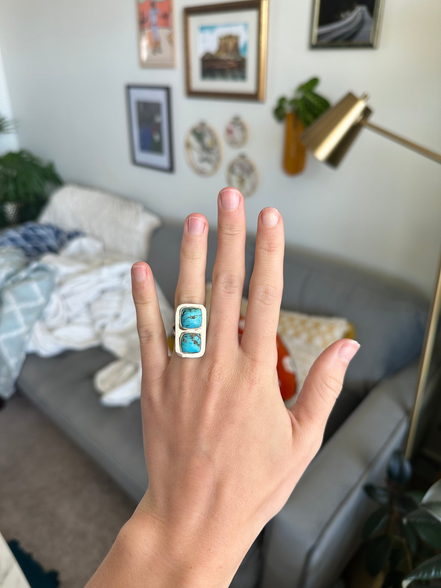 Turquoise Square Ring - Size 5