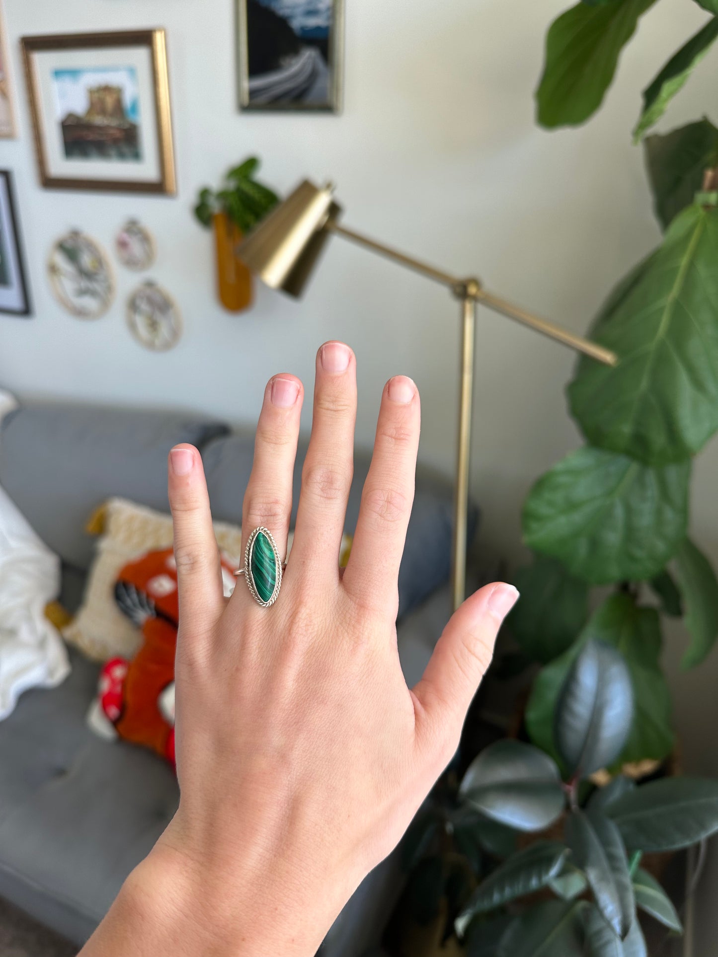 Large Malachite Ring - Size 5.5