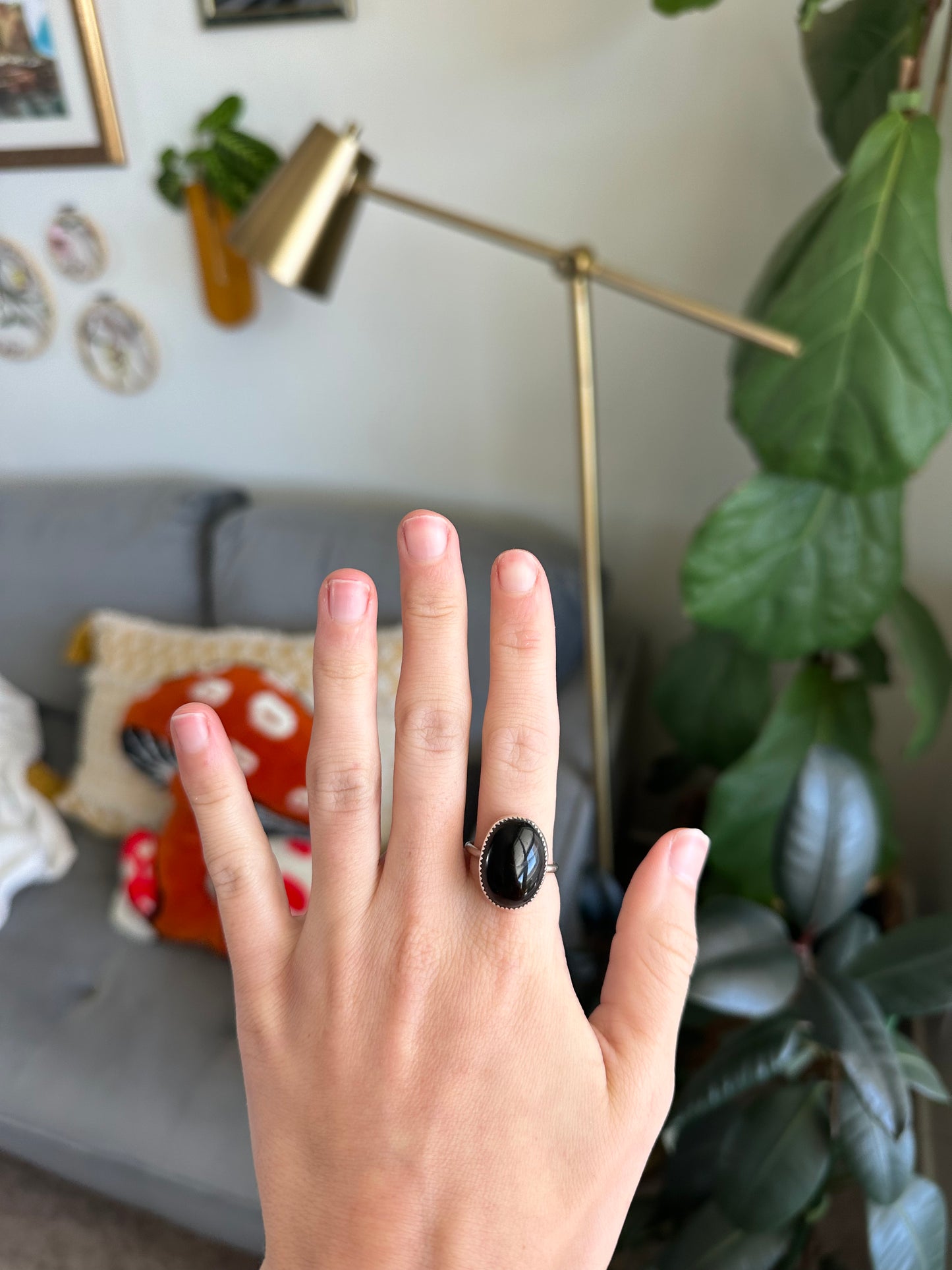 Black Onyx Ring - Size 9