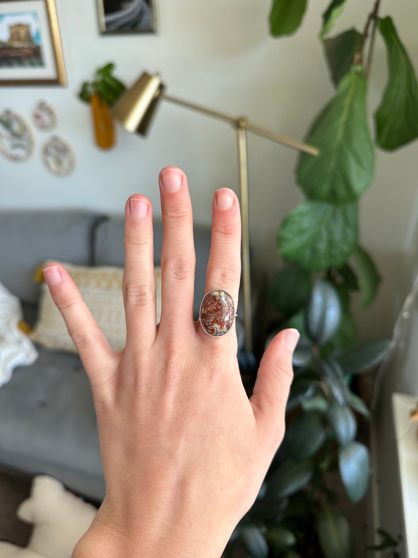 Crazy Lace Agate Ring - Size 6.5