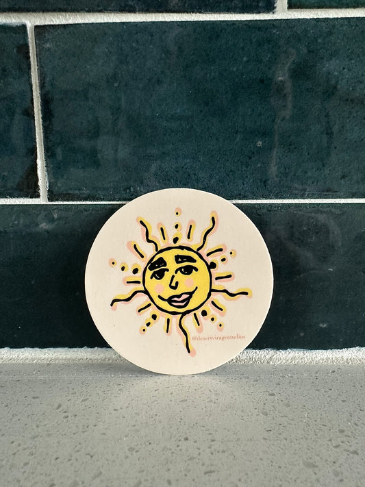 Mr Happy Sun Sticker